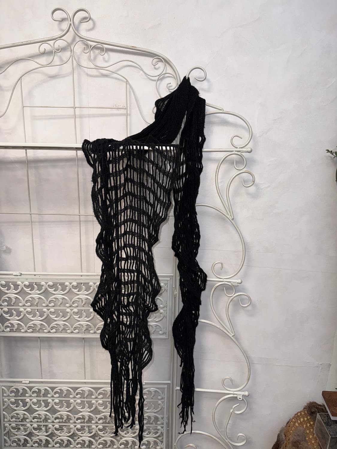 Black grunge net knit muffler 상품이미지1