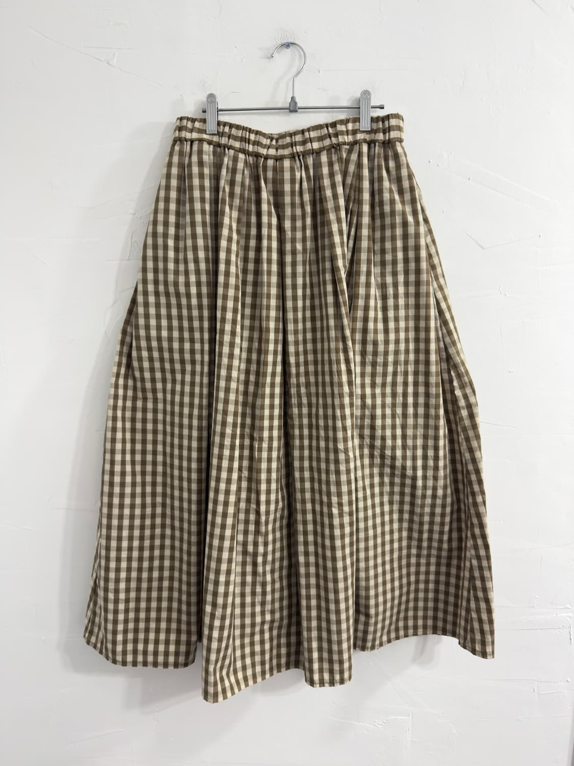 brown check long skirt 상품이미지4