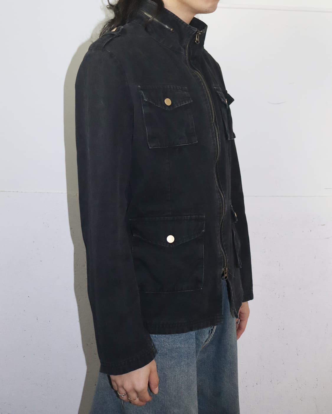 빈티지 4포켓 워크 자켓 블랙 상품이미지3