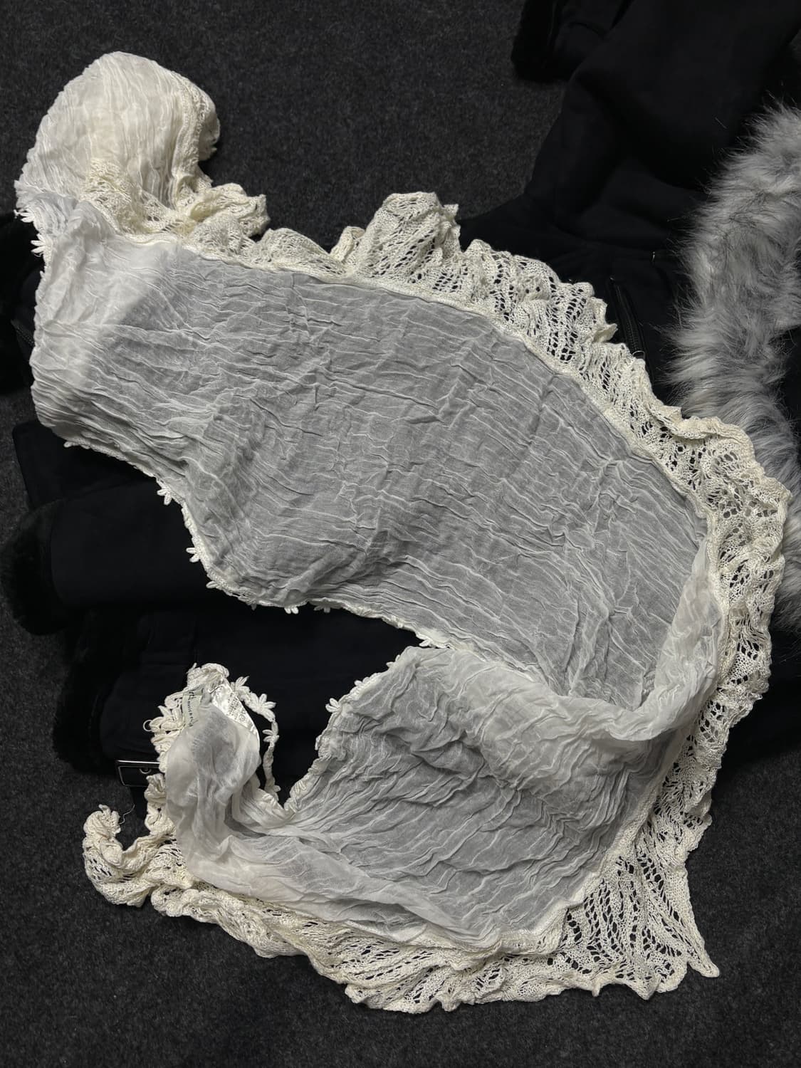 Vintage y2k punk white muffler scarf 상품이미지3