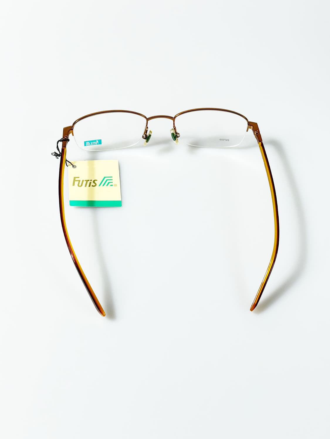 90s FUTIS 브라운 메탈 스퀘어 반무테 빈티지 안경 상품이미지4