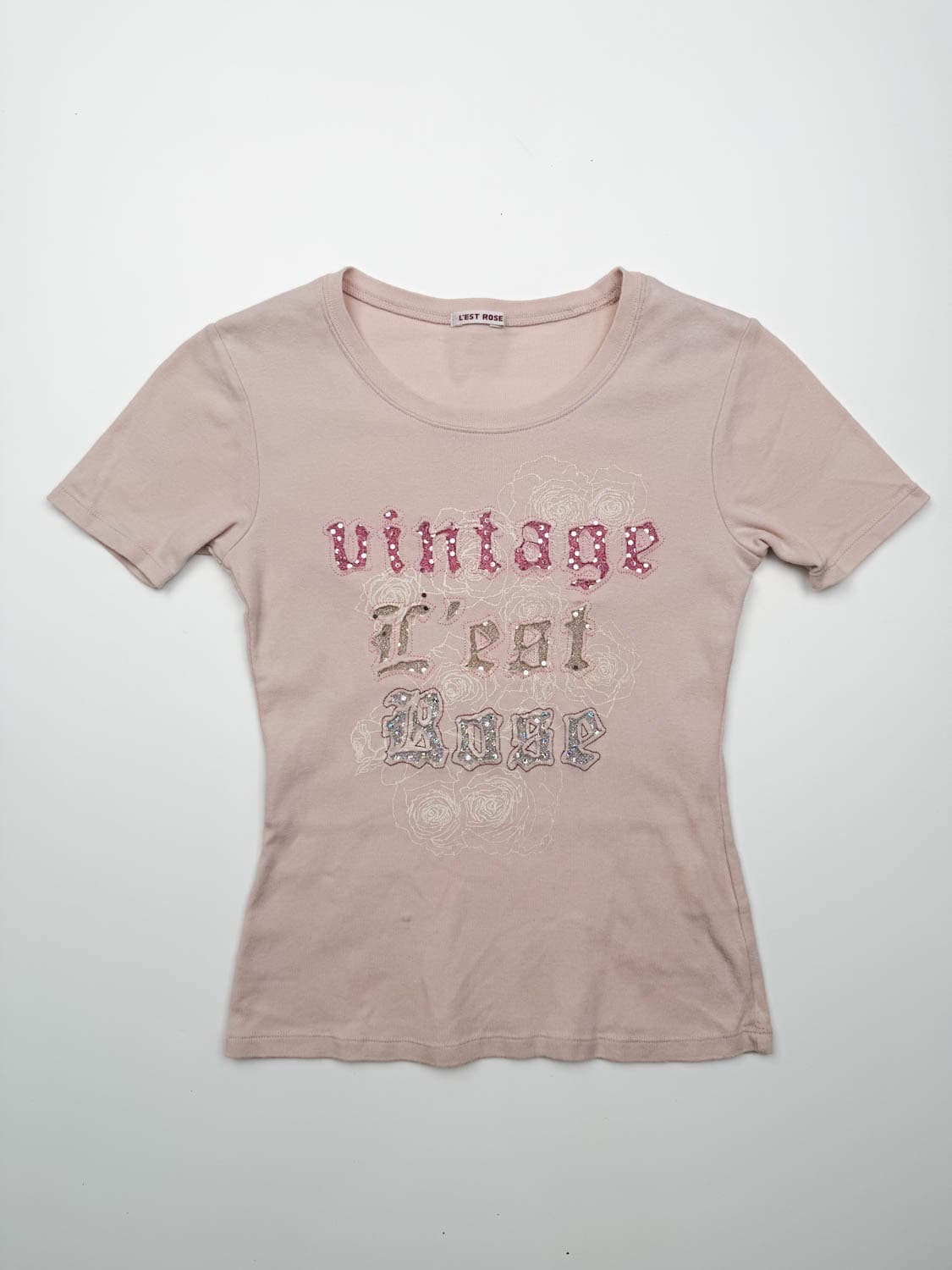 L’EST ROSE vintage 레터링 반팔 상품이미지4
