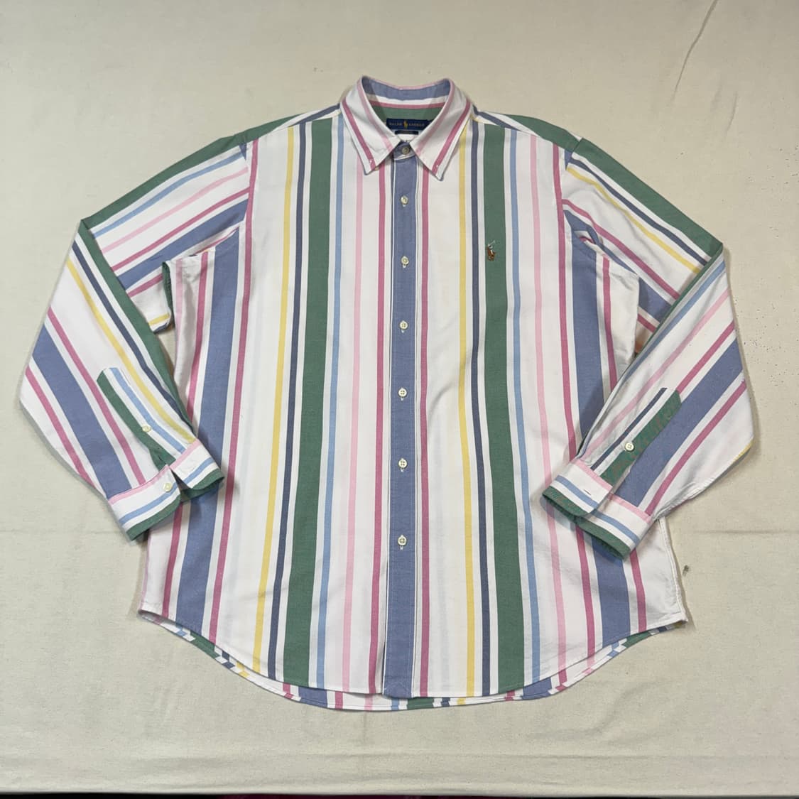 XL) 폴로 랄프로렌 멀티 컬러 옥스포드 셔츠 신형 큐알탭 상품이미지1