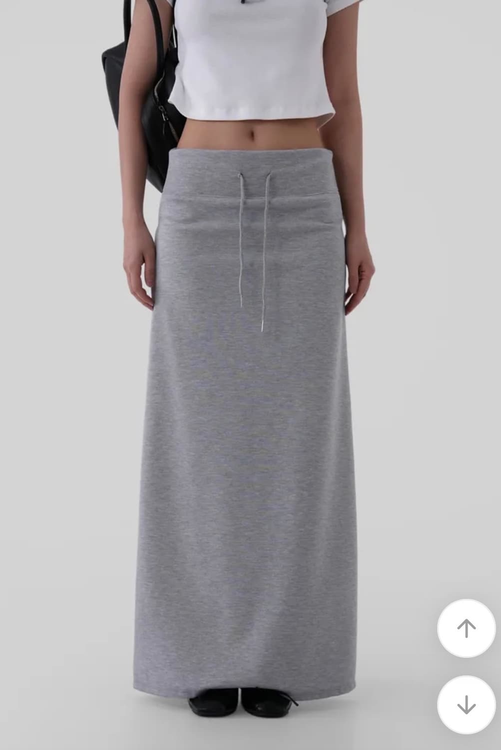 어텀 스웻 맥시 스커트 멜란지 그레이 상품이미지1