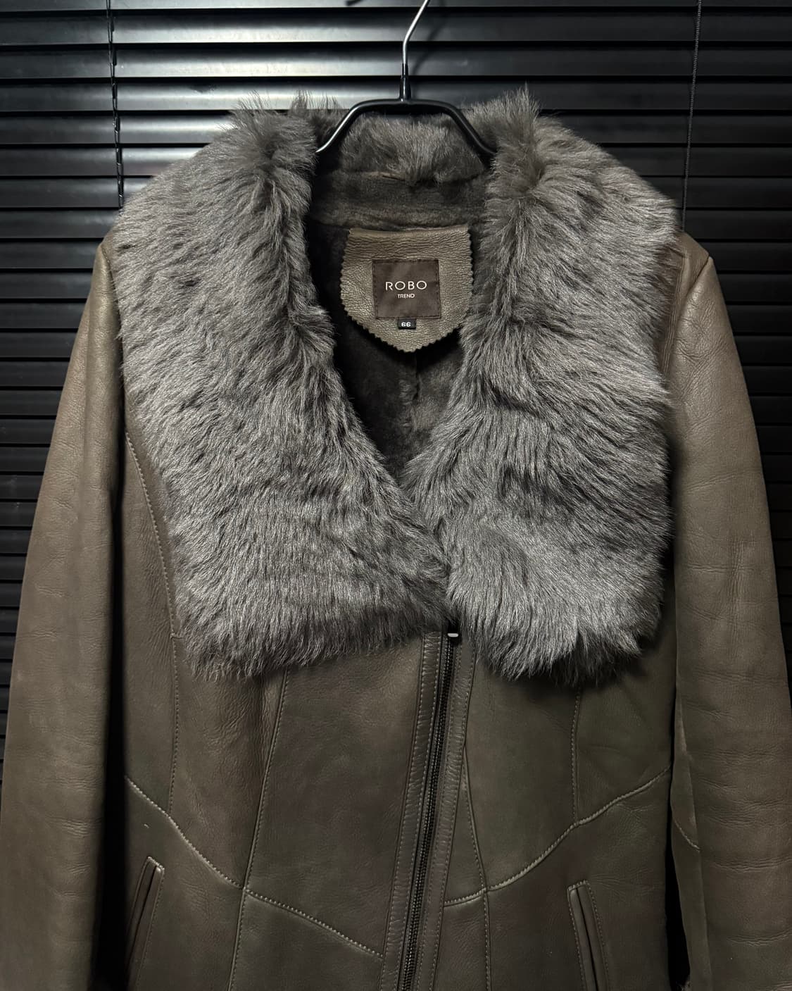 ROBO 로보 양가죽 양털 모피 무스탕 코트 털 밍크 락시크 브라운 갈색 상품이미지3