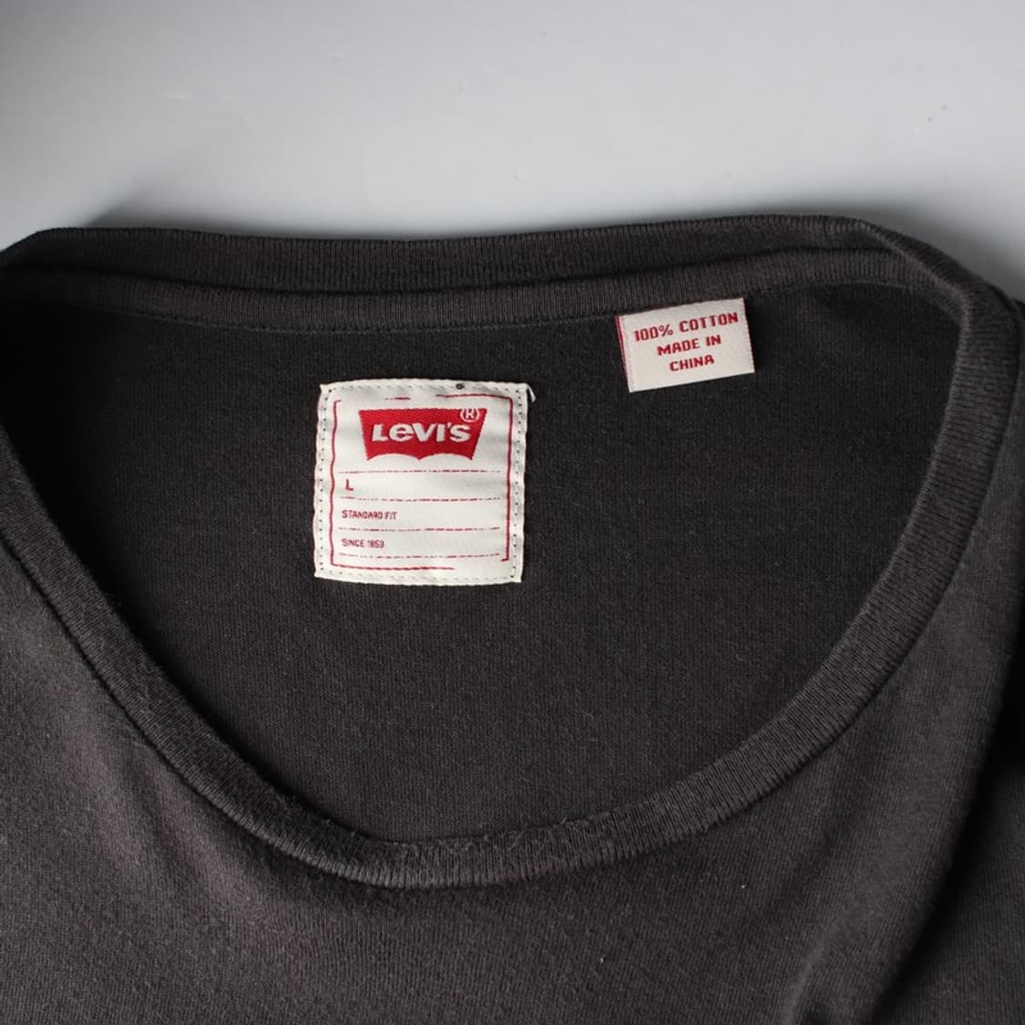 리바이스 다크그레이 빅로고 긴팔 티셔츠 L 상품이미지5