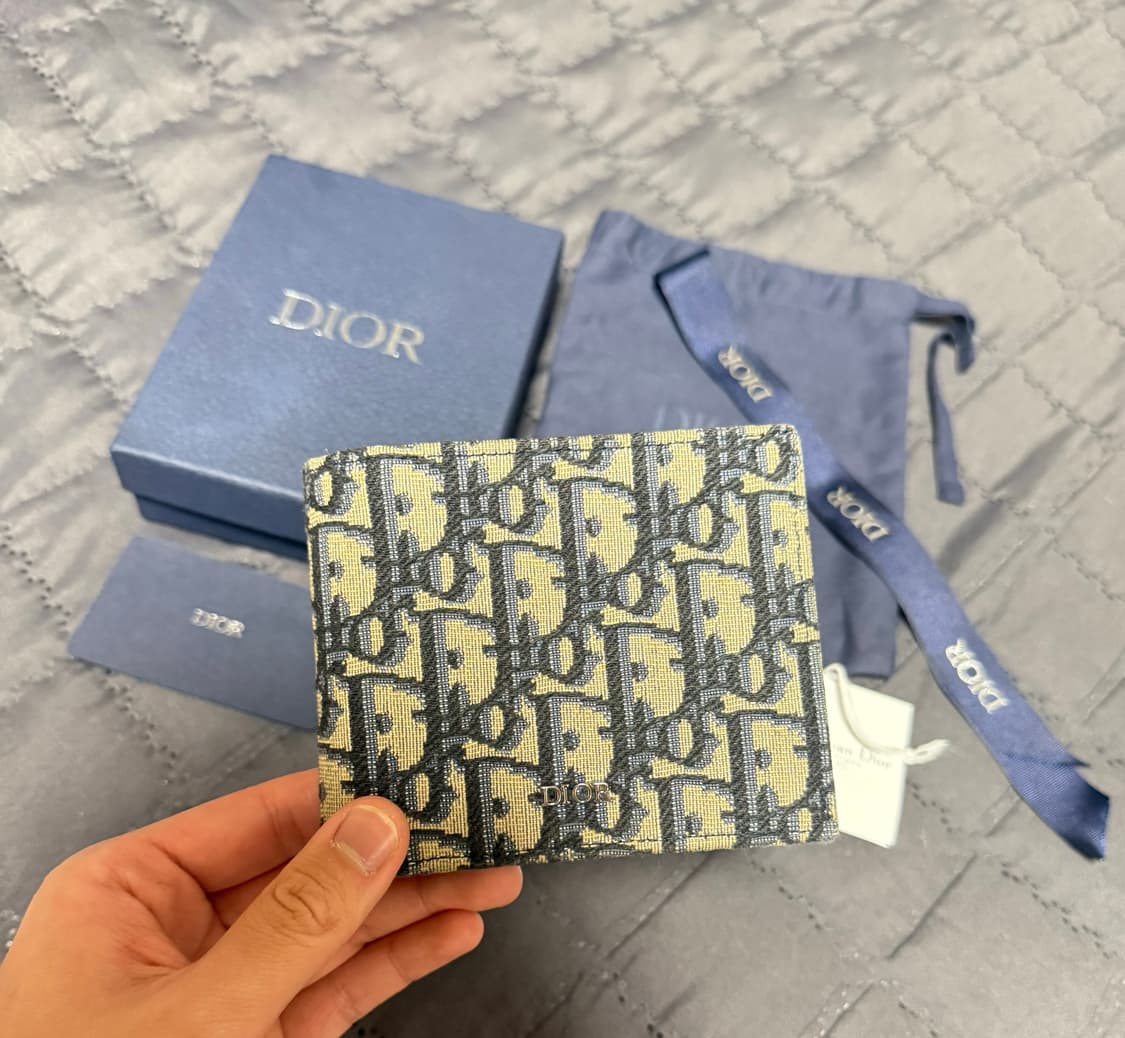 디올 오블리크 자카드 반지갑 베이지 상품이미지1