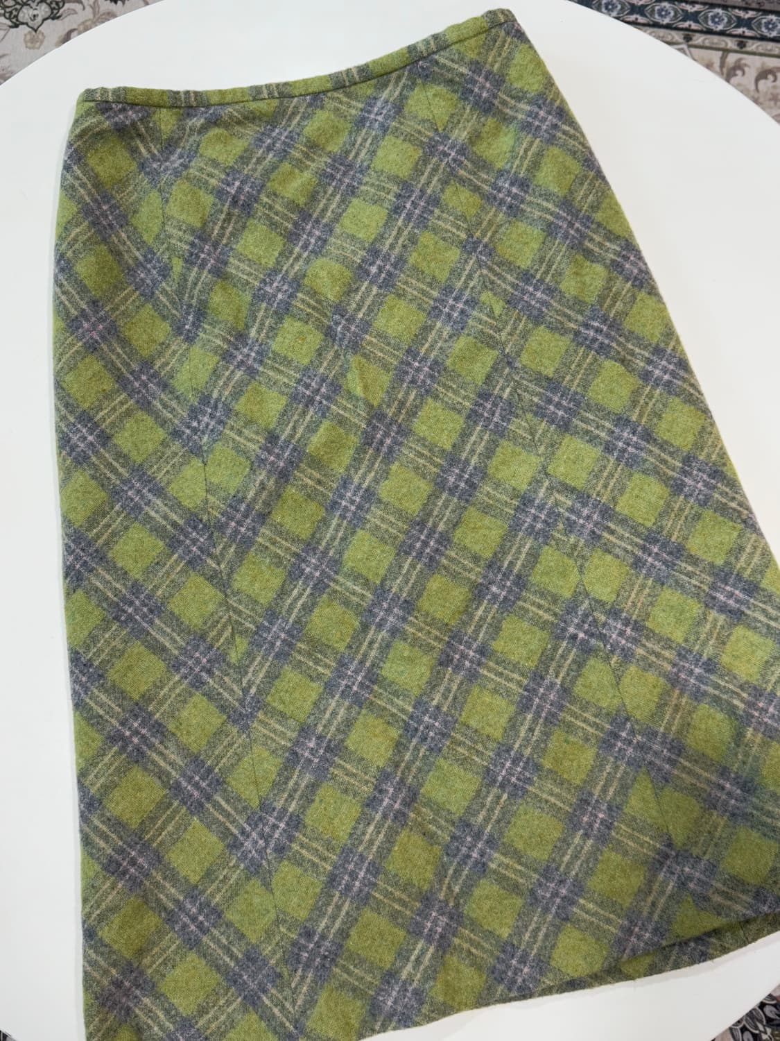 gaminerie 빈티지 체크 울 미디 스커트 상품이미지2