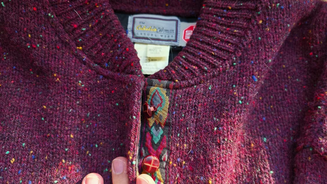 빈티지 버건디 니트 L  상품이미지3