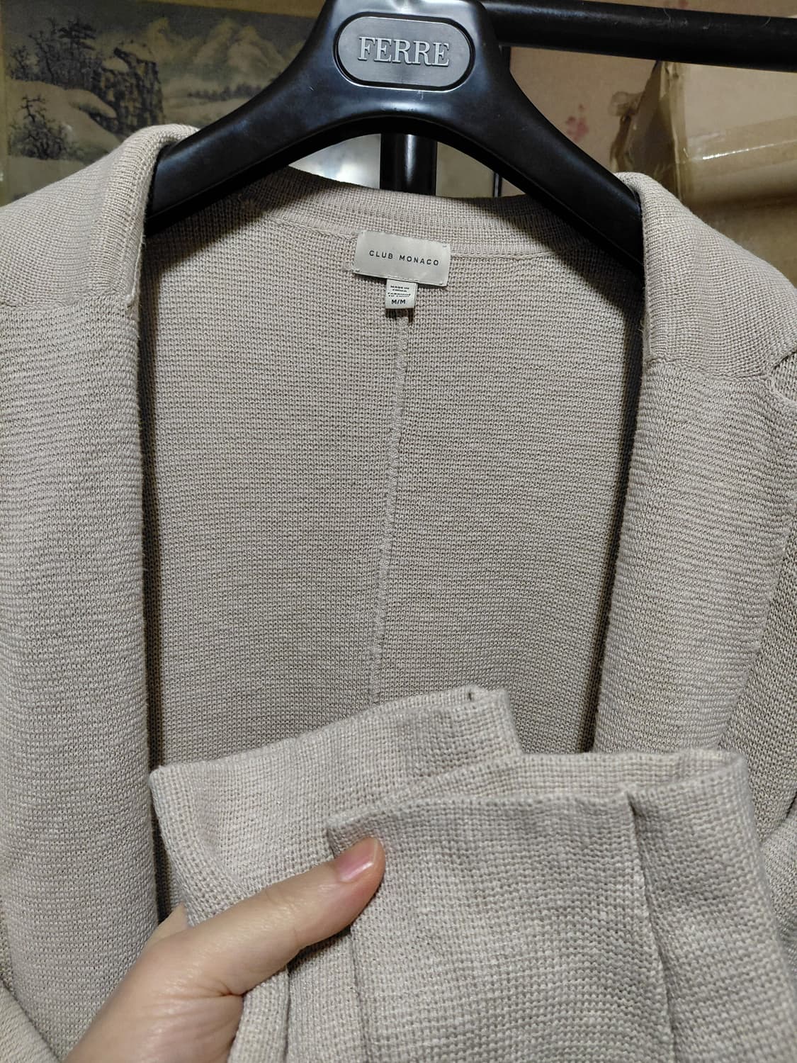 [클럽모나코]린넨,면 혼방 니트 블레이저 가디건 M(105)사이즈 상품이미지8