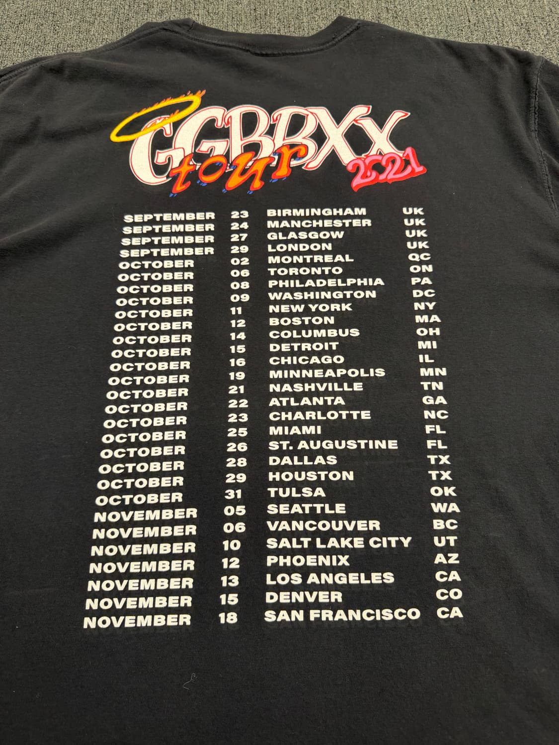 XL) 컴포트 컬러즈 빈티지 레이니 2021 투어 반팔 티셔츠 상품이미지5