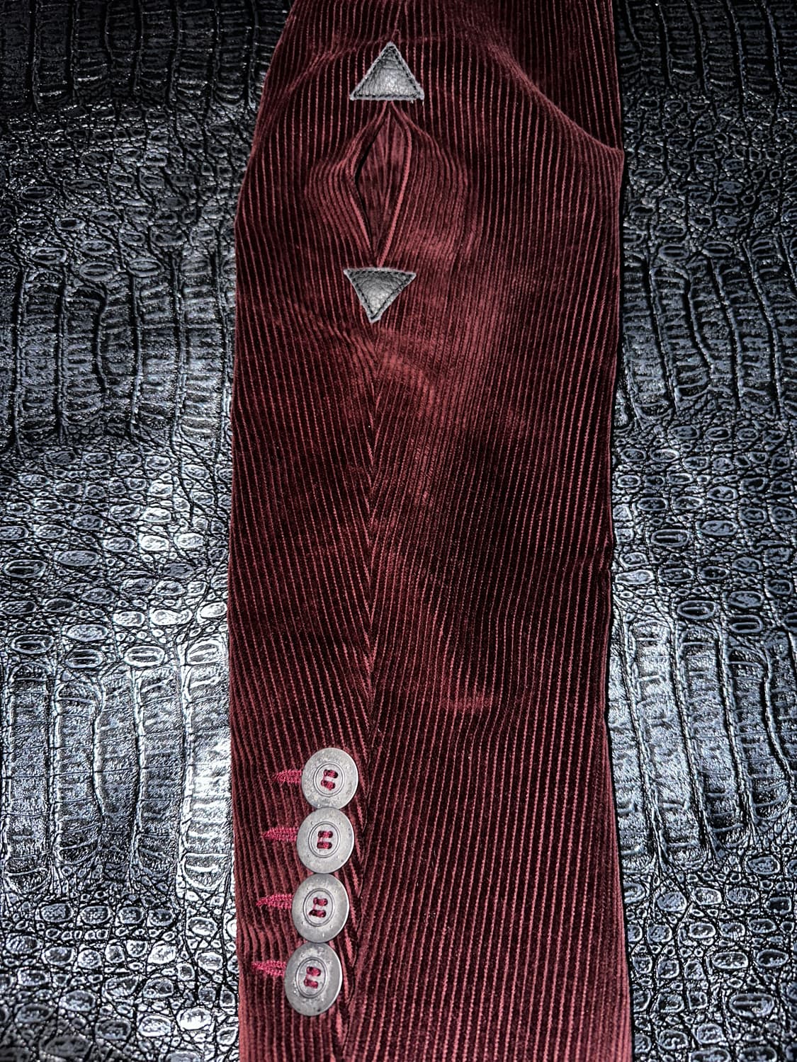 와인 코듀로이 아머 레더패널 자켓 상품이미지4