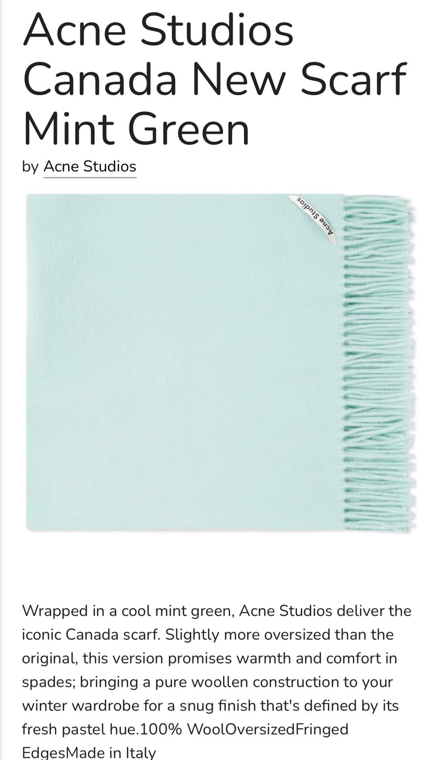 아크네 머플러 민트 그린 상품이미지2