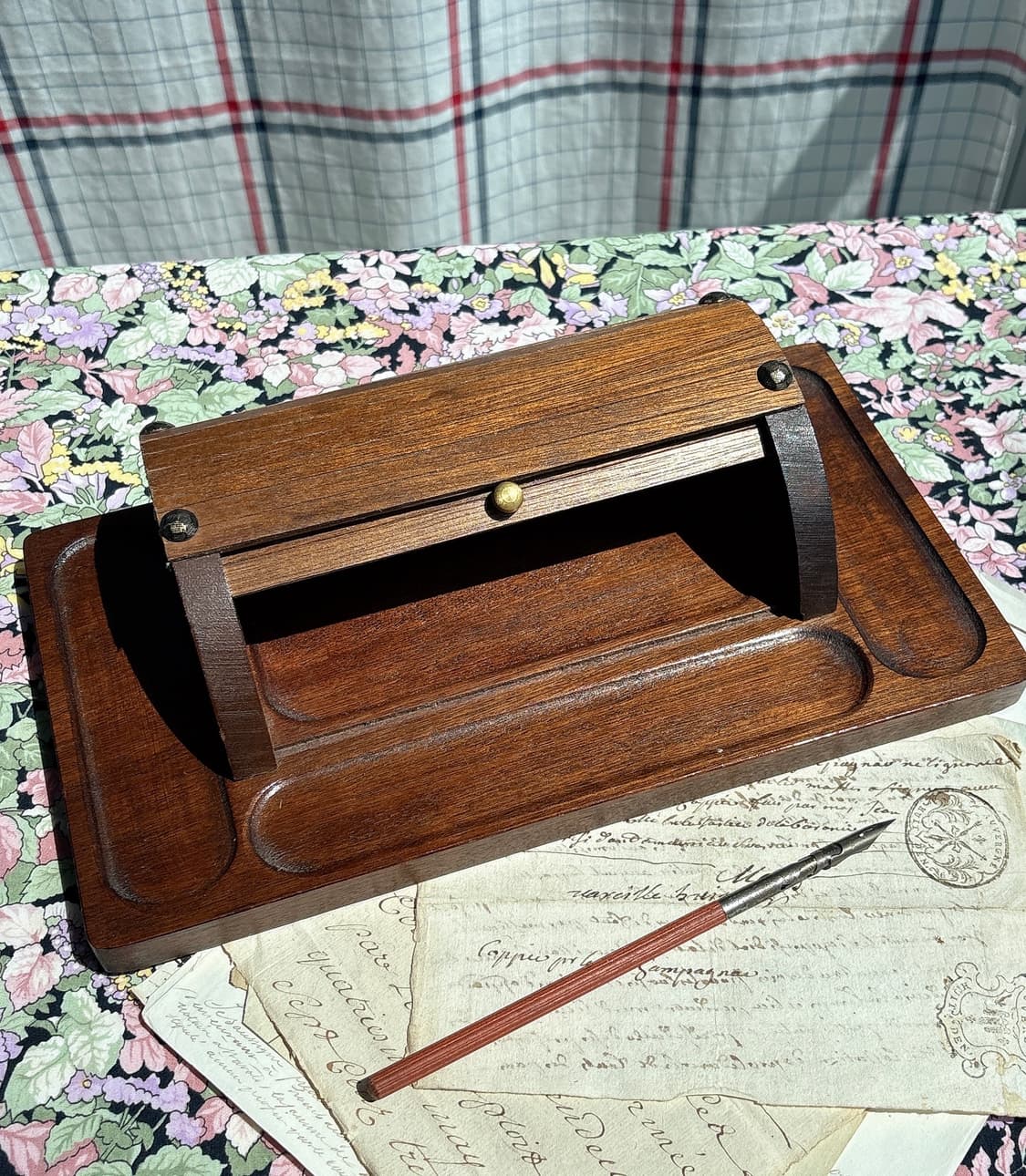 빈티지 미드센츄리 모던 롤탑 우드 오거나이저 상품이미지3