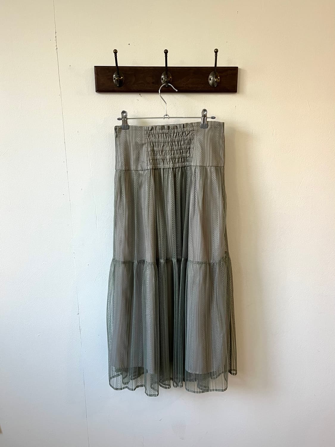 Rirandture 레이어드 민트 롱스커트 상품이미지4