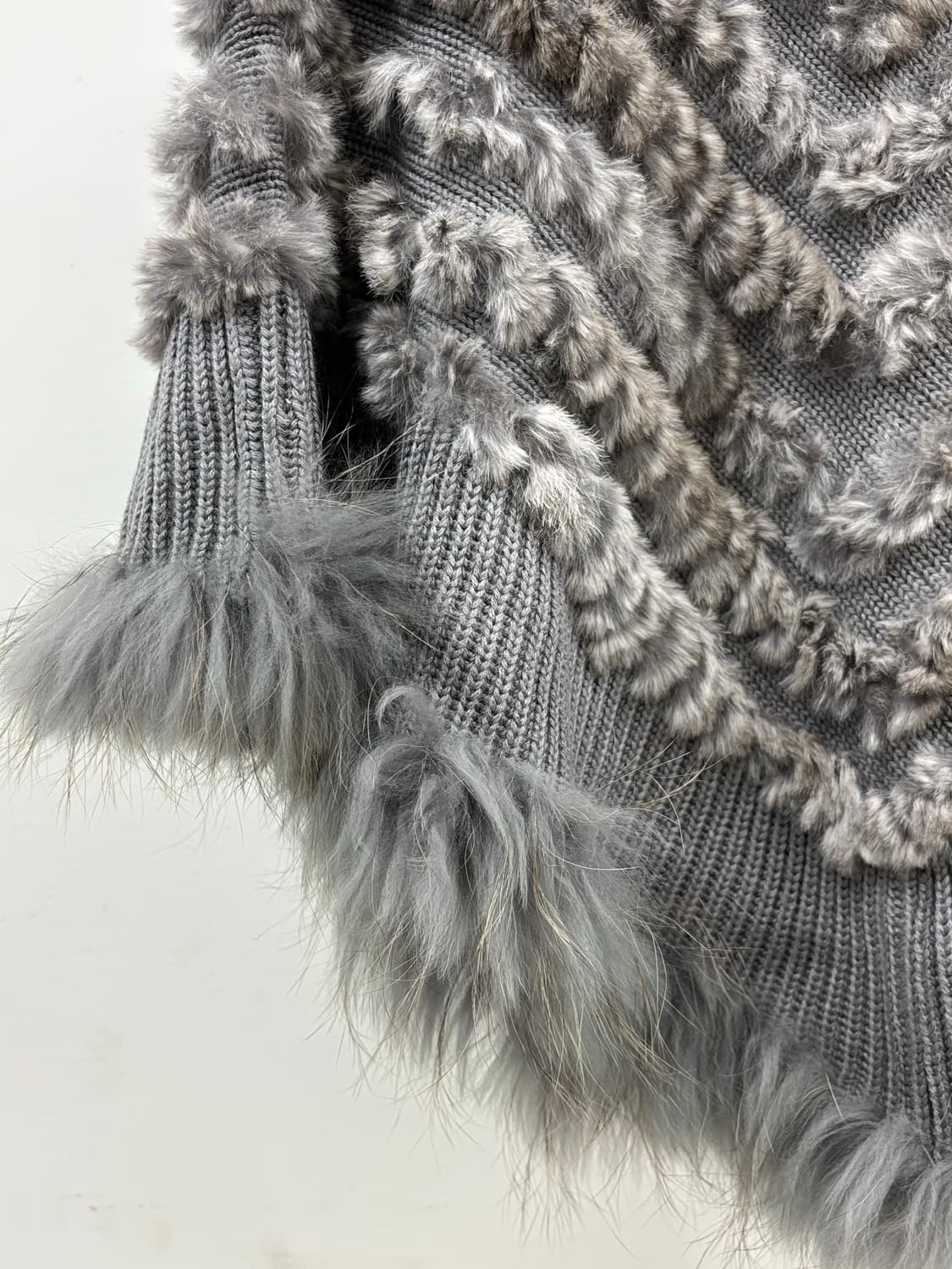 빈티지 퍼 케이프 망토 판쵸 니트 상품이미지7