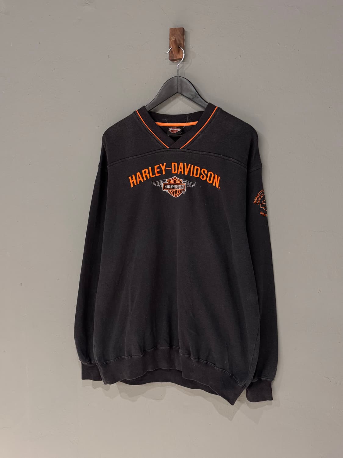 00s 할리데이비슨 스펠아웃 블랙 스웻셔츠  상품이미지2