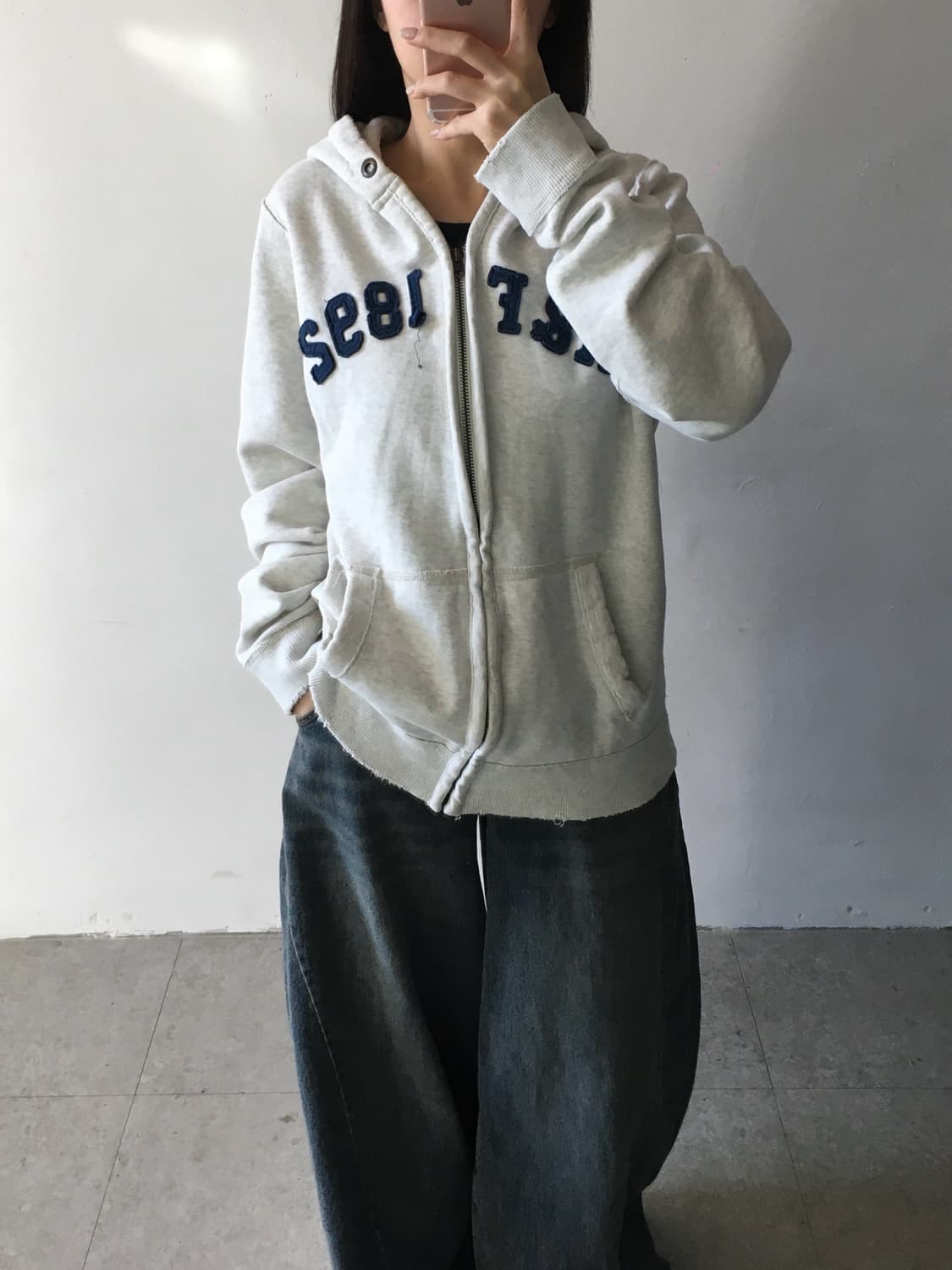 아베크롬비 레터링 후드집업 상품이미지1