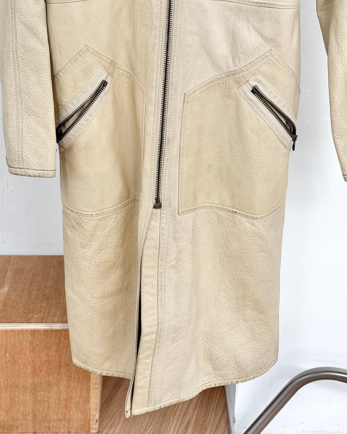 랑방 옐로우 2003fw 고트레더 롱코트 상품이미지5