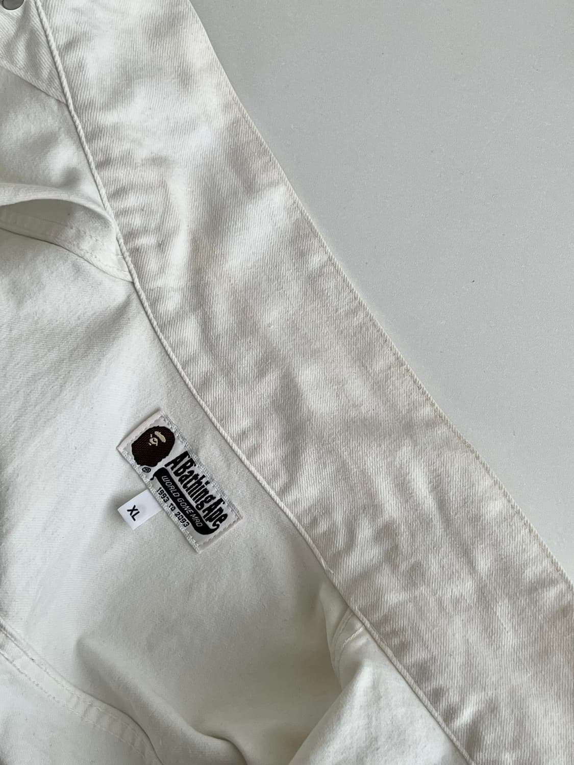 XL) A Bathing Ape 베이프 데님 자켓 화이트 상품이미지5