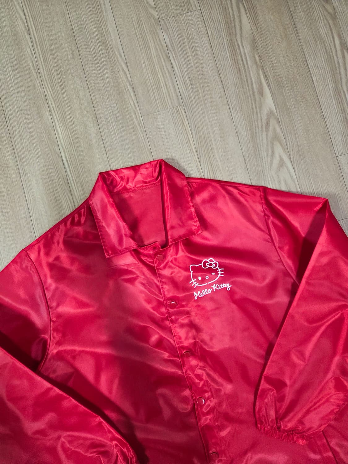 키티 레드 폴리에스터 언라이닝 코치 재킷 상품이미지5