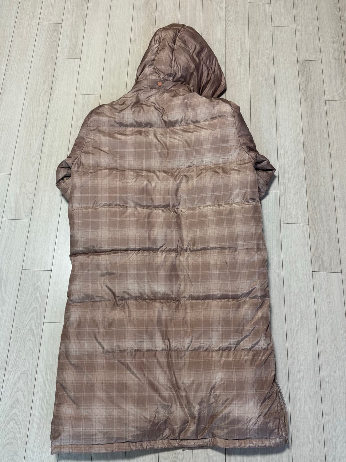 스컬프터 덕다운 체크 롱패딩 상품이미지2