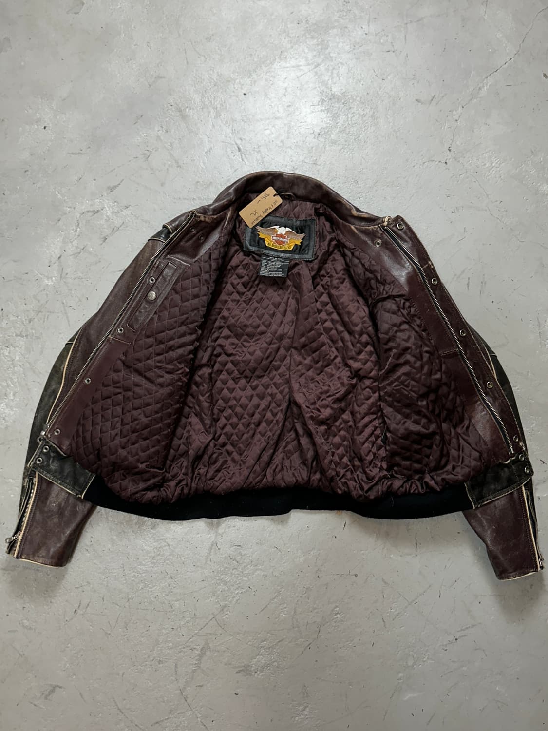 00's 할리데이비슨 디스 레더 자켓 풀그레인 레더 자켓 상품이미지8