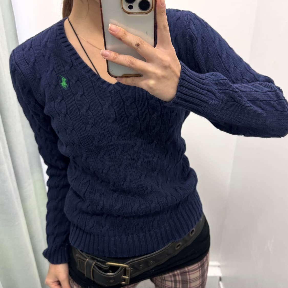 폴로 스포츠 네이비 꽈베기 니트 상품이미지1