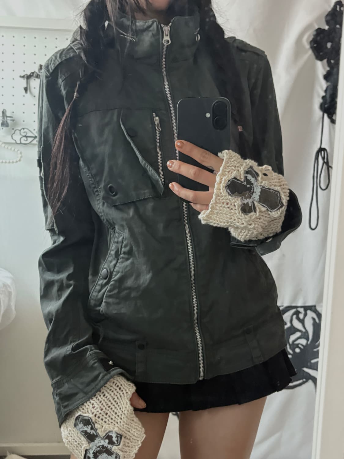 • Dark Khaki High Neck Hooded Jacket 상품이미지6