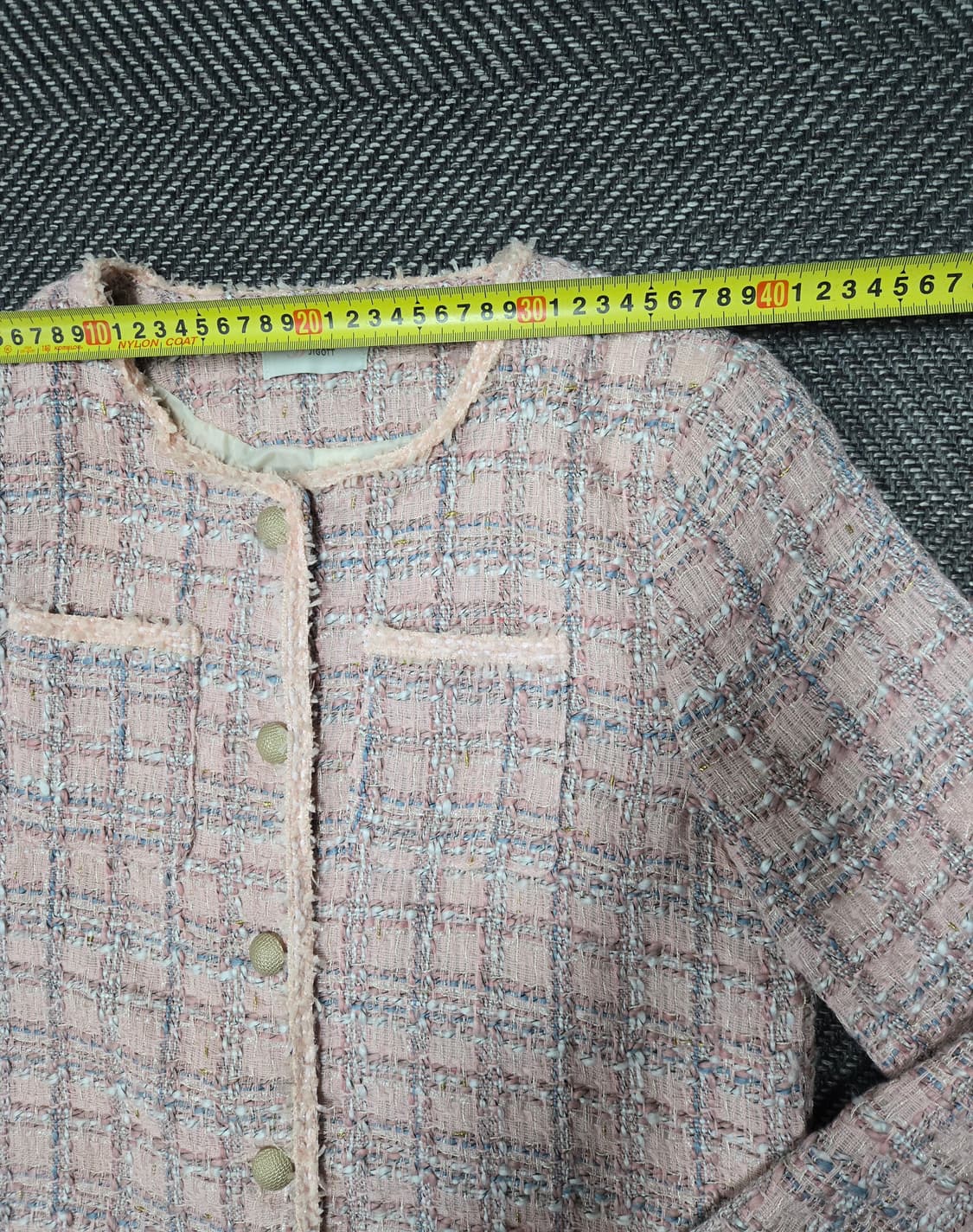 지고트 JIGOTT 핑크 트위드 자켓 크롭 자켓 상품이미지6