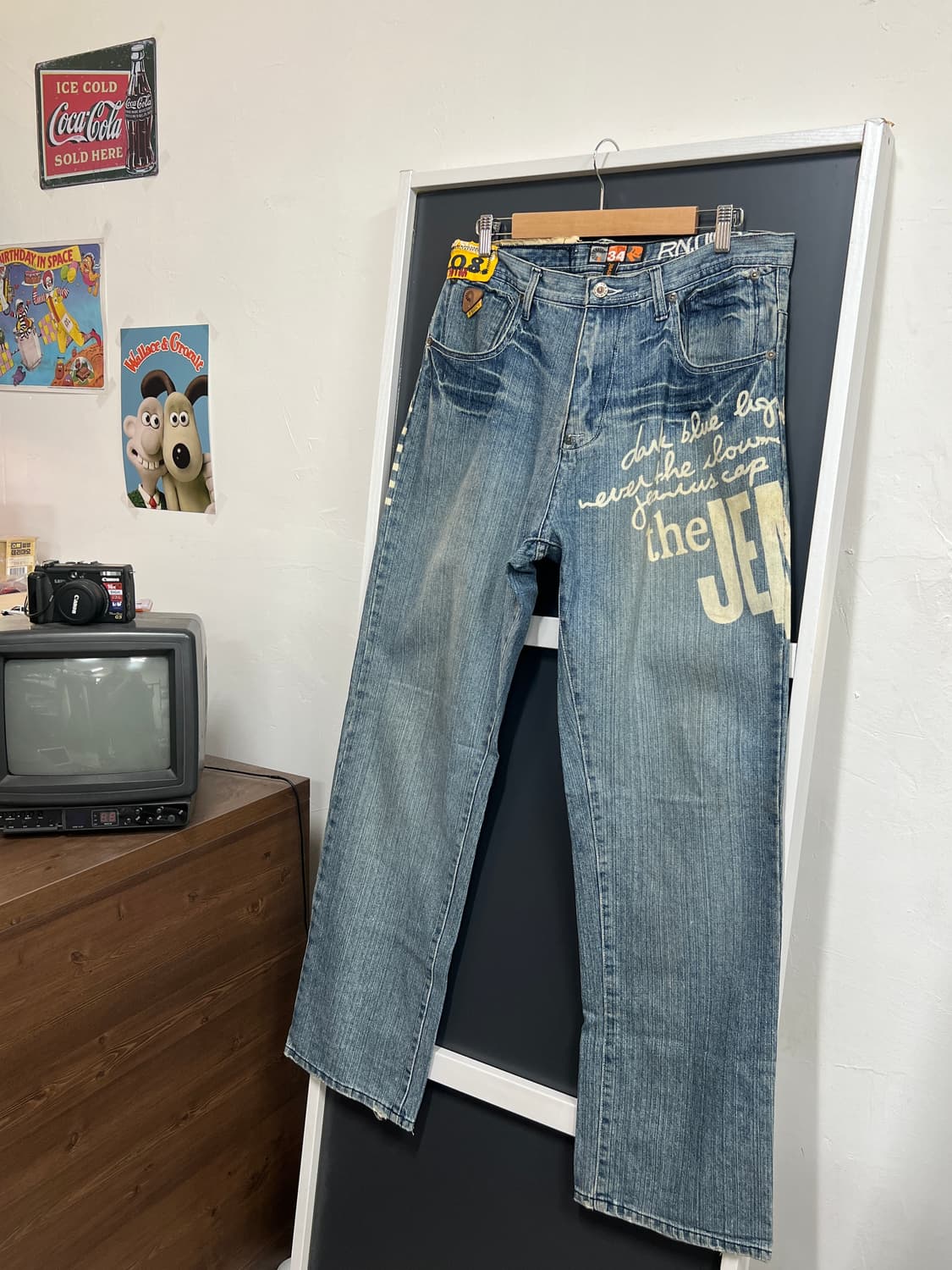아카데믹 힙합 올드스쿨 프린팅 데님 팬츠 상품이미지2