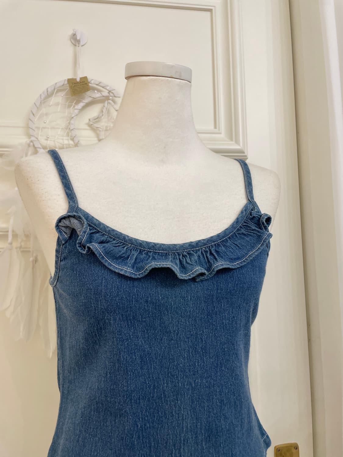 denim ruffle point twinkle span sleevele 상품이미지5