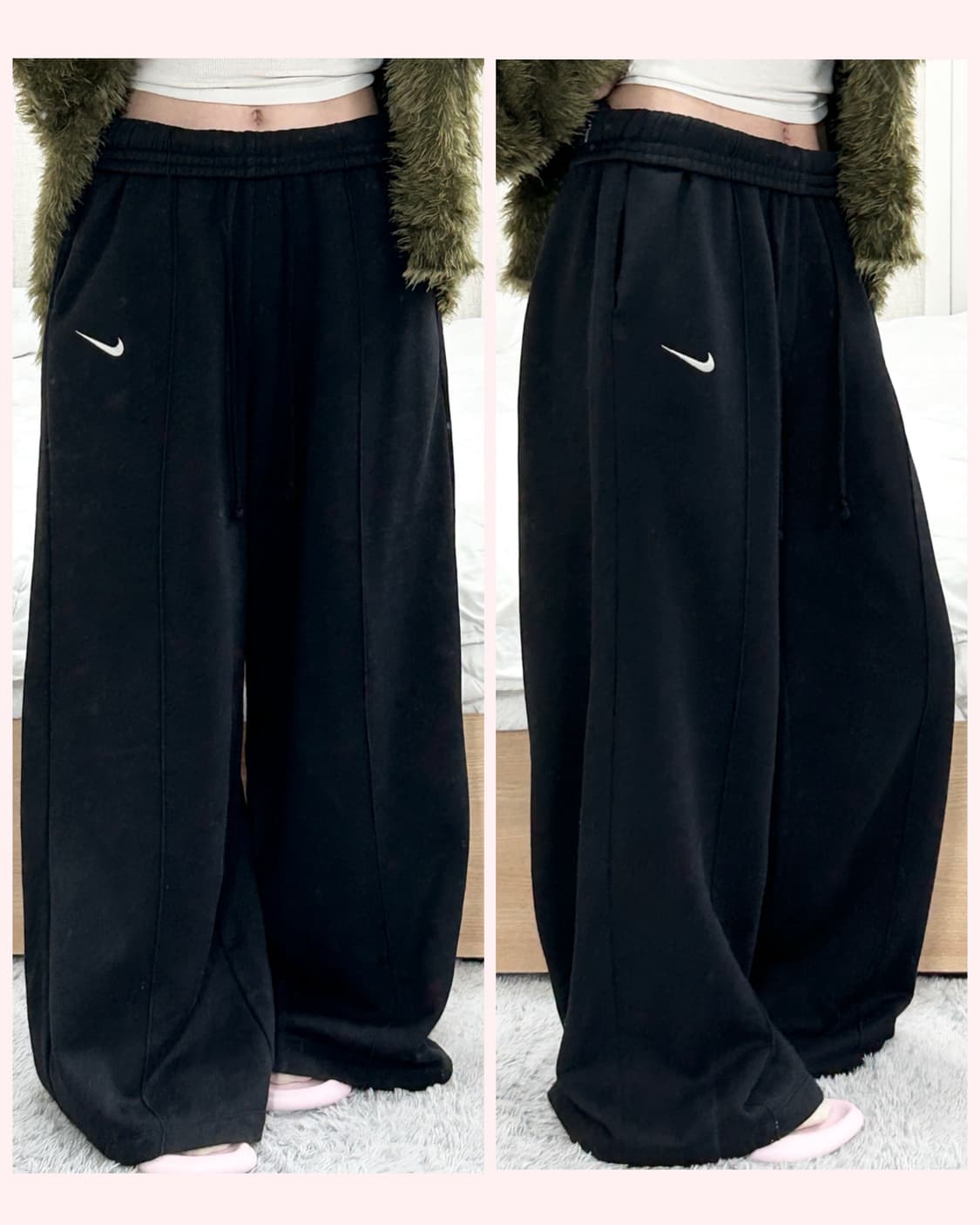나이키 스우시 블랙 와이드 팬츠 상품이미지1
