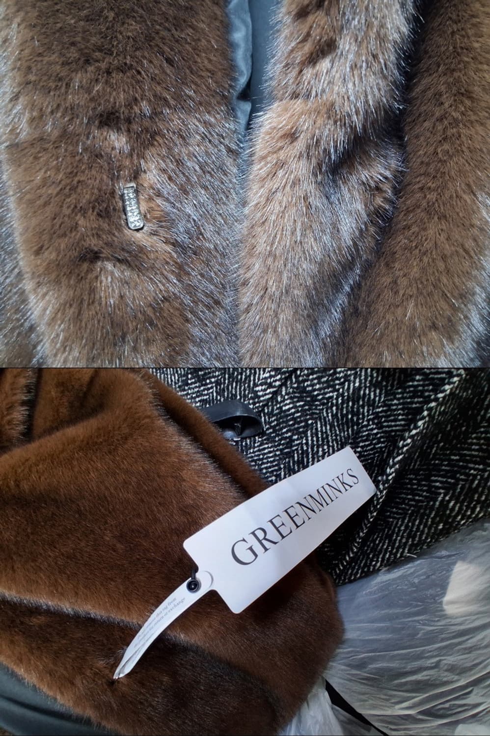 친환경 새로운 휘메일 모조밍크 코트 새거 77  상품이미지8