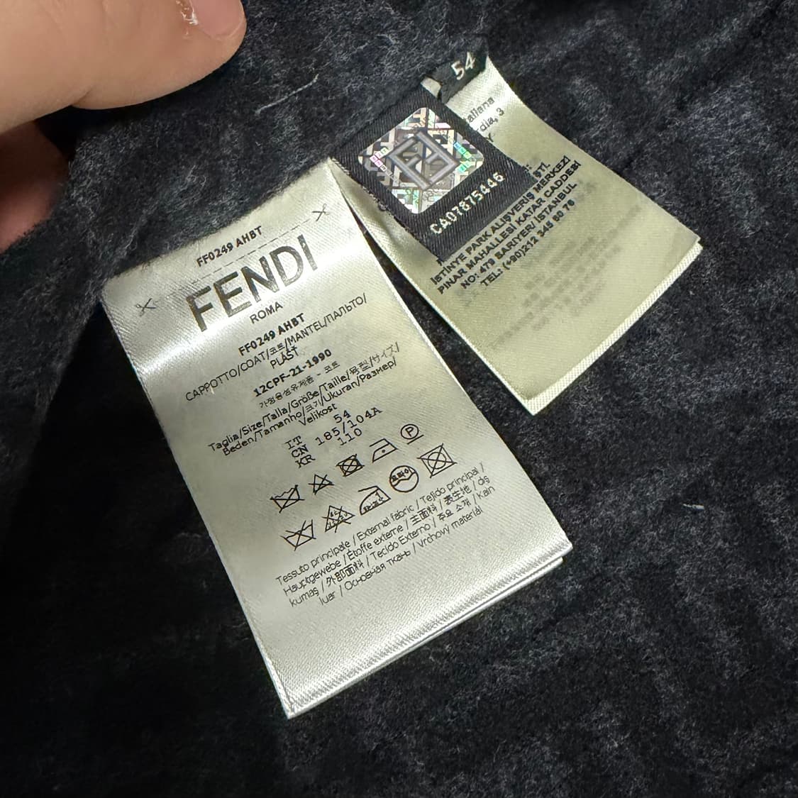 [S+급/54] 펜디 리버서블 캐시미어 후드 코트 블랙 상품이미지9