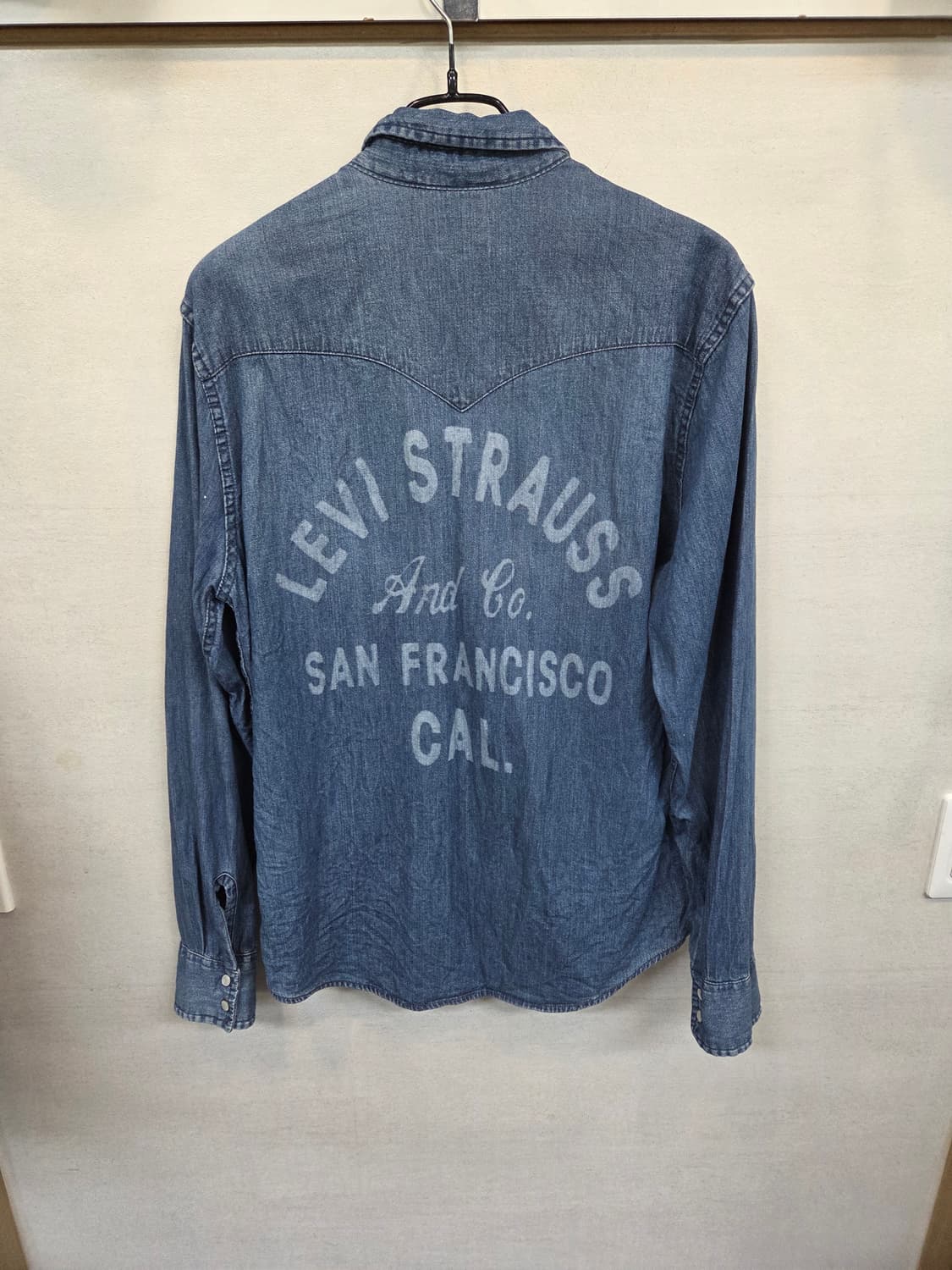 리바이스 레터링 백로고 웨스턴 데님셔츠 긴팔 M 상품이미지2