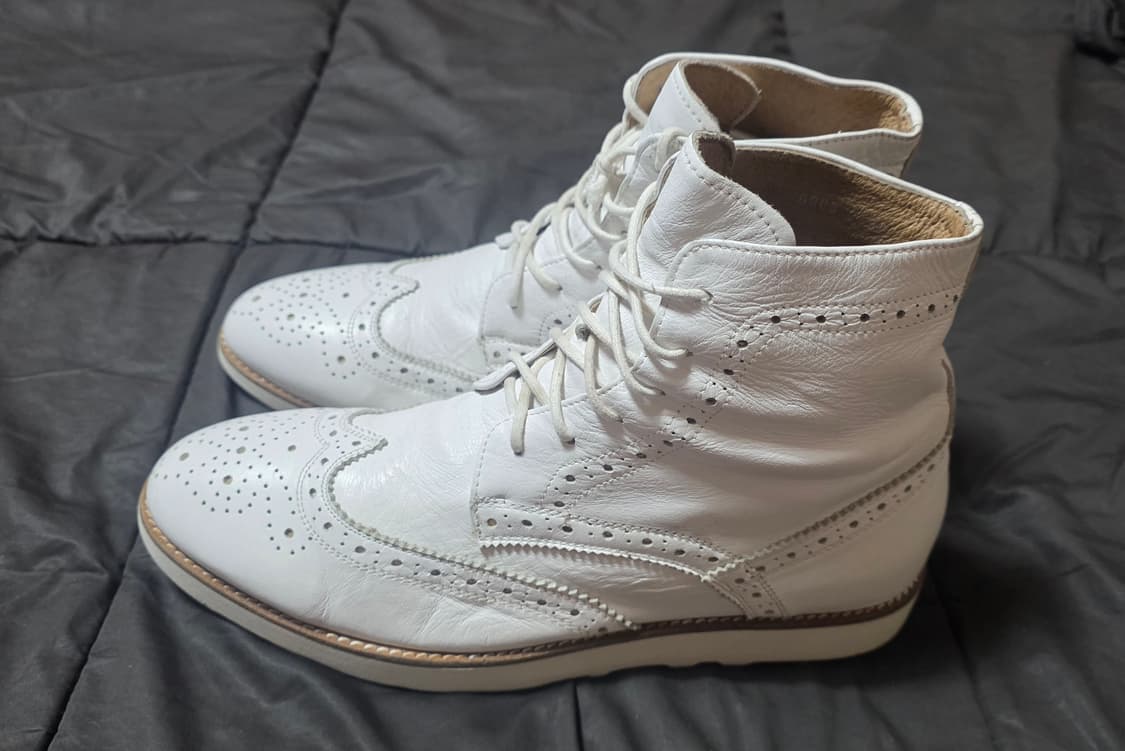 스카르파(SCARPA) 화이트 윙팁 수제 가죽 부츠 (265) 상품이미지4