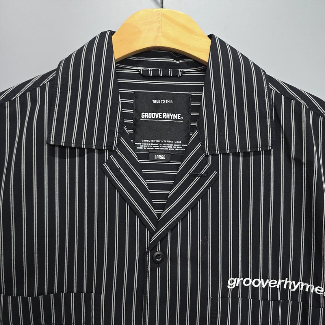 그루브라임(GROOVE RHYME) 스트라이프 반팔 셔츠 100 상품이미지2
