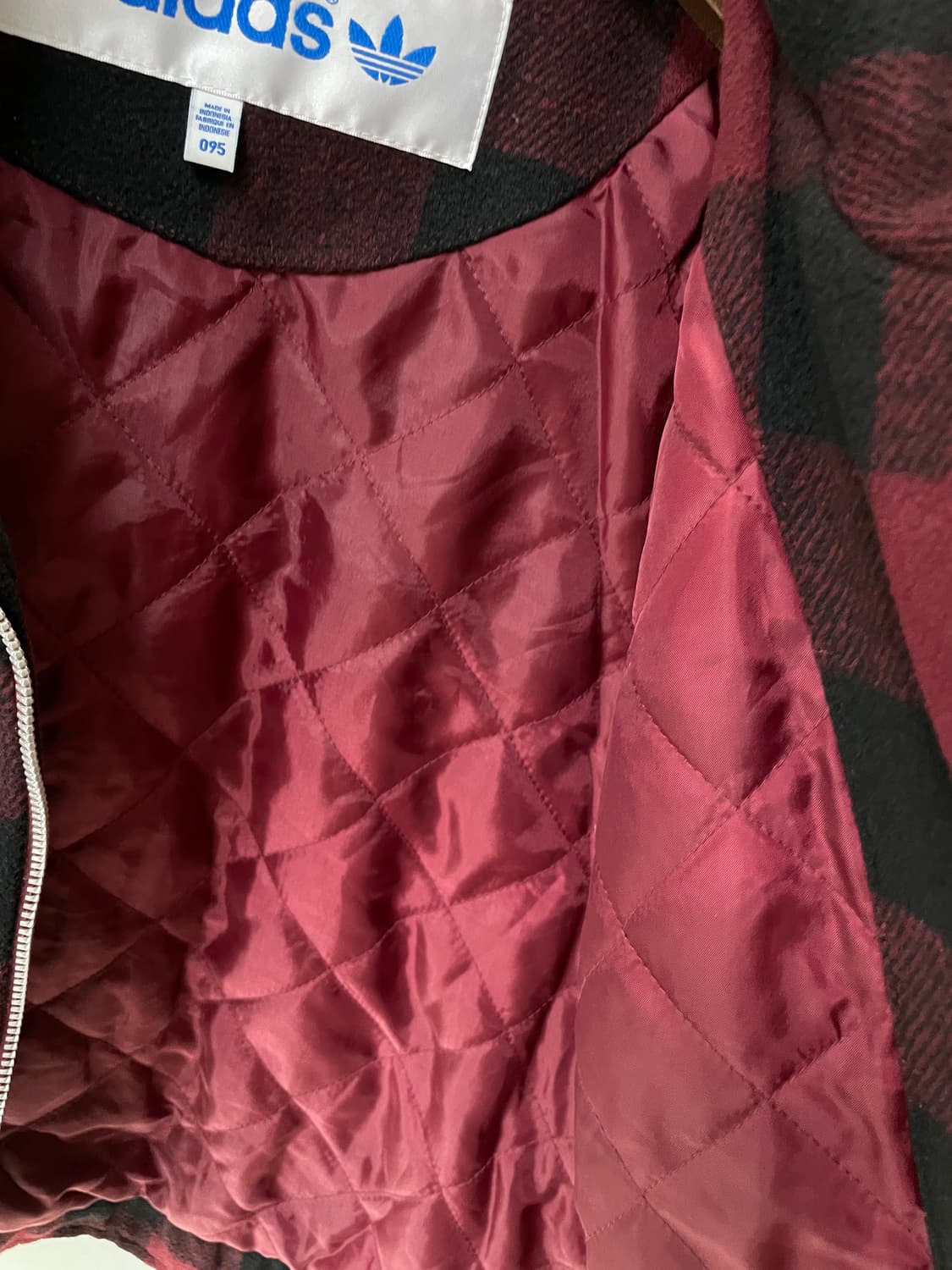 (95) 아디다스 y2k 체크 울 누빔 자켓 상품이미지4