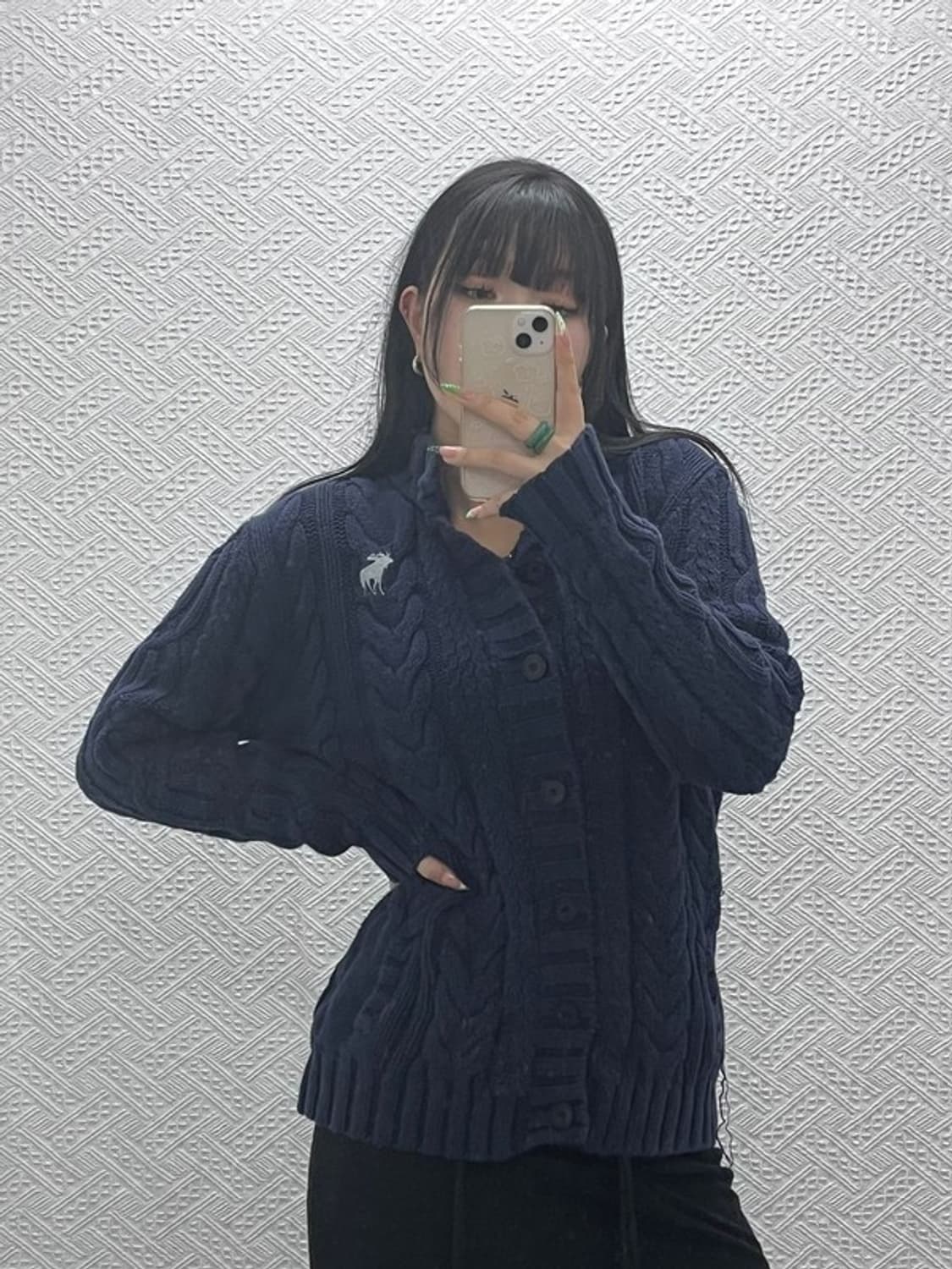 아베크롬비 올드스쿨 레트로 빈티지 숄카라 버튼 가디건 L C09170 상품이미지1