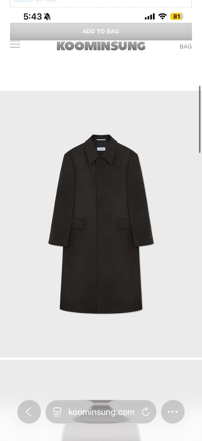 구민성 25fw 맥코트 다크브라운 색상 L사이즈 상품이미지1