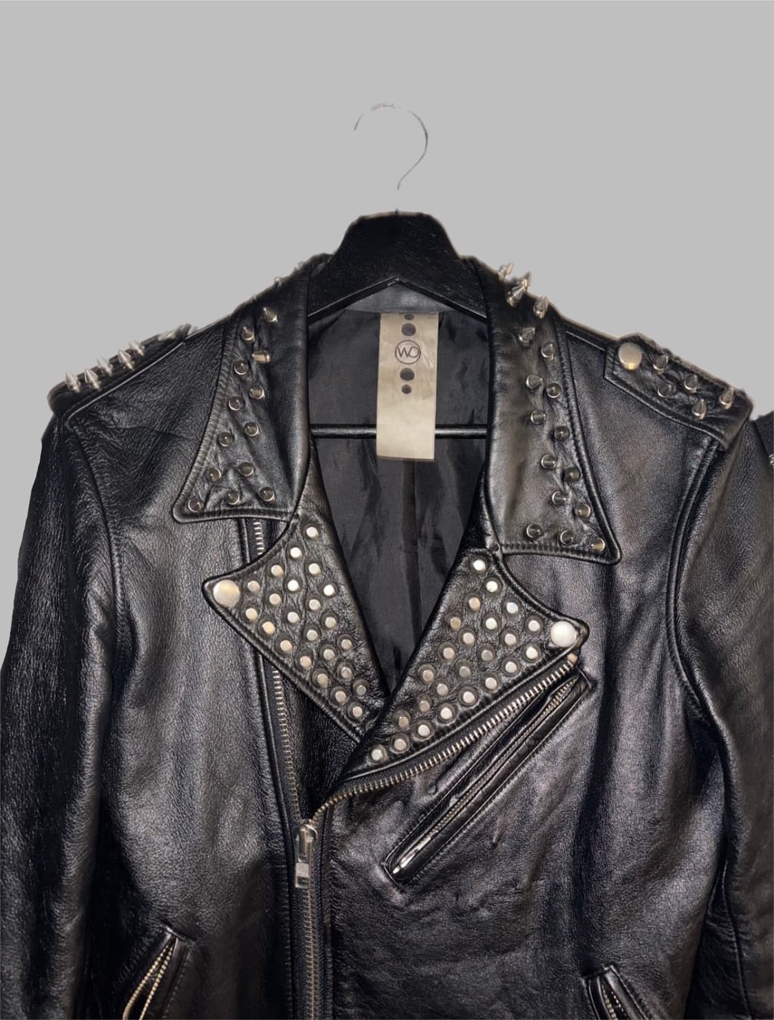 재팬 스터드 더블카라 카우레더 쟈켓 상품이미지5