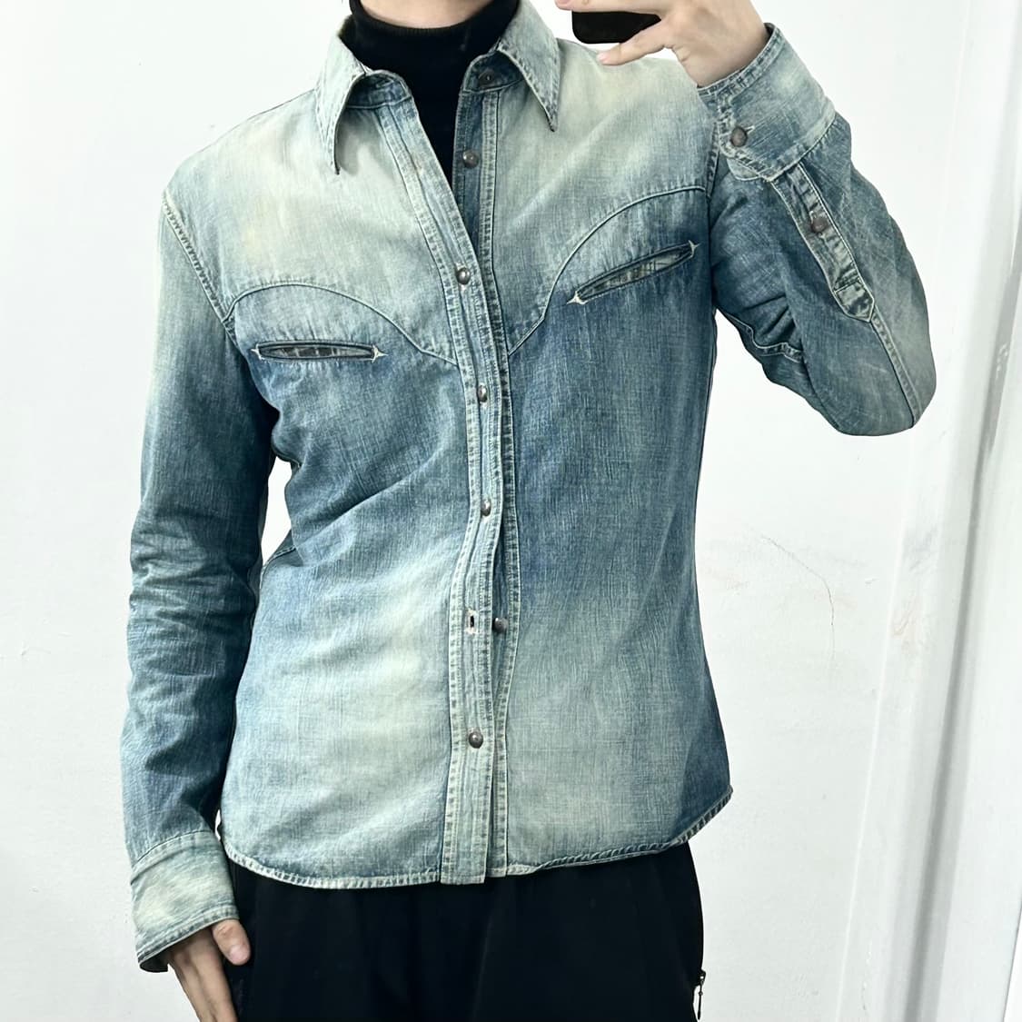 이사무 카타야마 백래쉬 웨스턴 데님 셔츠 상품이미지2