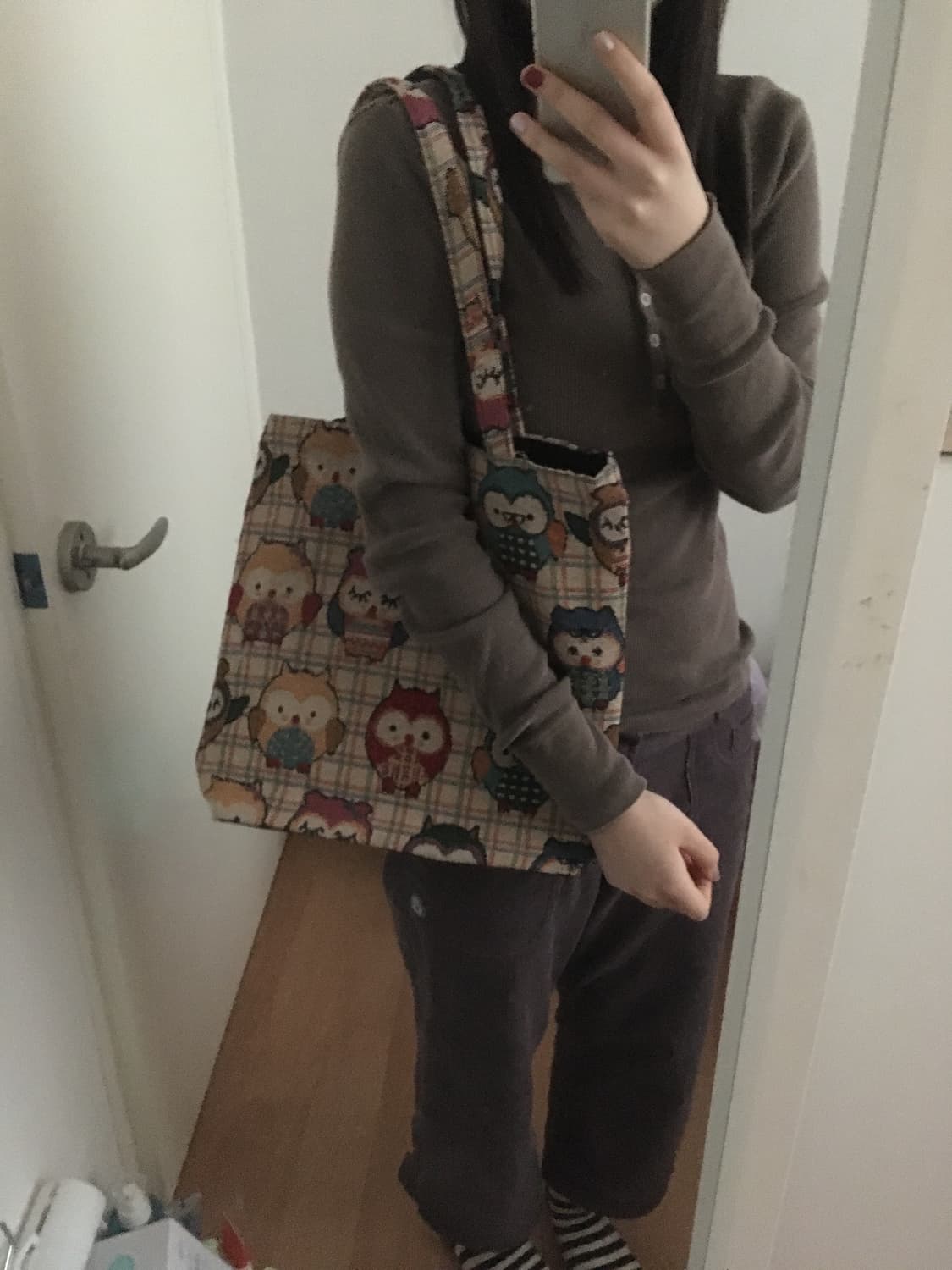 빈티지 부엉이 토트백 상품이미지3