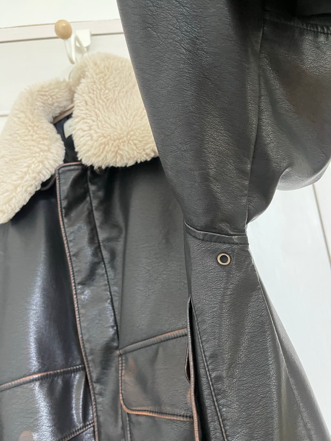 바질인보틀 레더 블루종 자켓(카라 탈부착) 상품이미지8