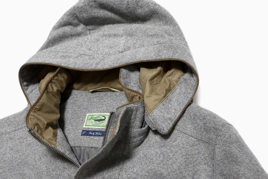 JPN 일본 빈티지 크로커다일 울 혼방 후드 사파리코트 하프코트 카코트 상품이미지4
