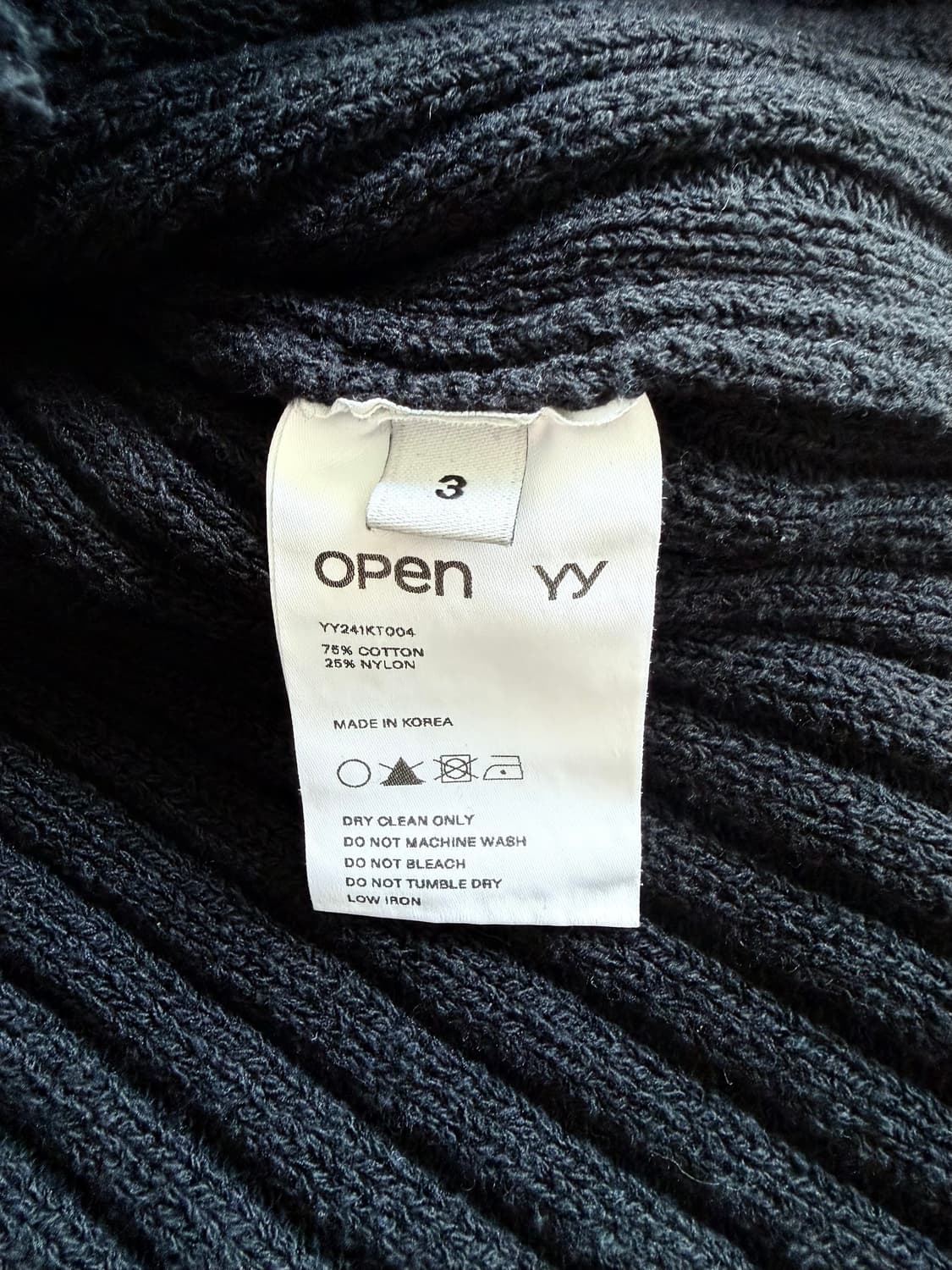 오픈와이와이 데미지 하트 풀오버 니트 블랙 상품이미지5