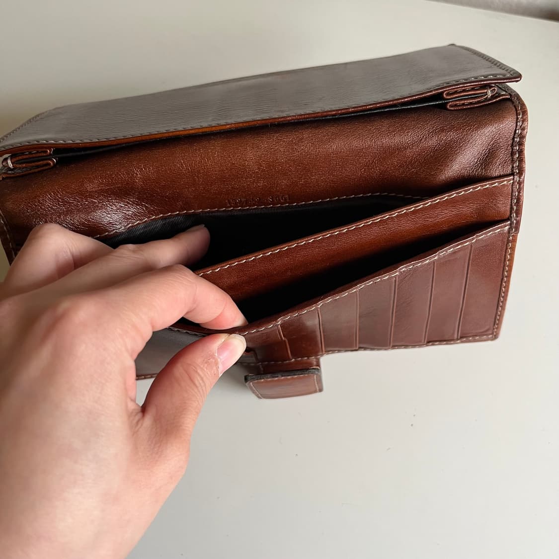 90s 구찌 뱀부 홀더 레더 장지갑 상품이미지8