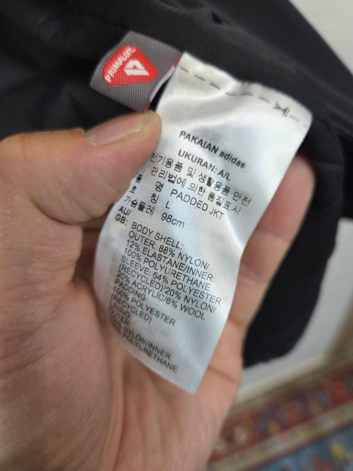 아디다스 여성 프리마로프트 패디드 니트 투웨이 자켓 L 상품이미지4