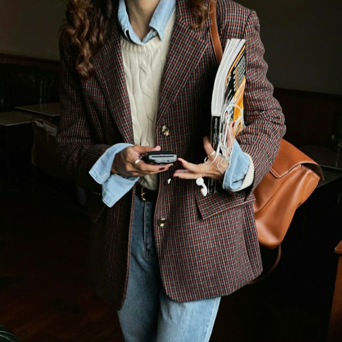 페미니크(FMNQ) 90's 체크자켓 프리사이즈 새상품 상품이미지2